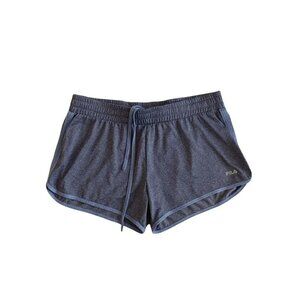 Fila Women's  Athletic Shorts Size Large Blue Patterned Elastic Drawstring Waist